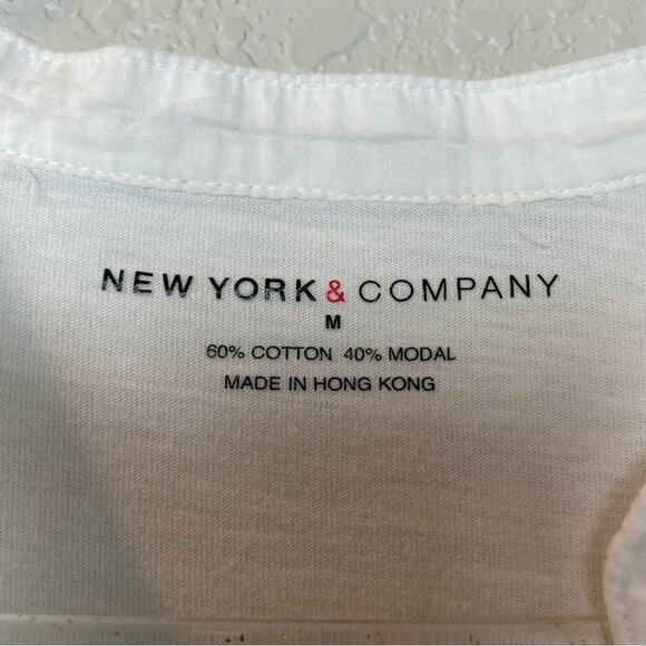 NY&CO White Modal Button Down Long Sleeve Blouse Size M - Picture 3 of 7